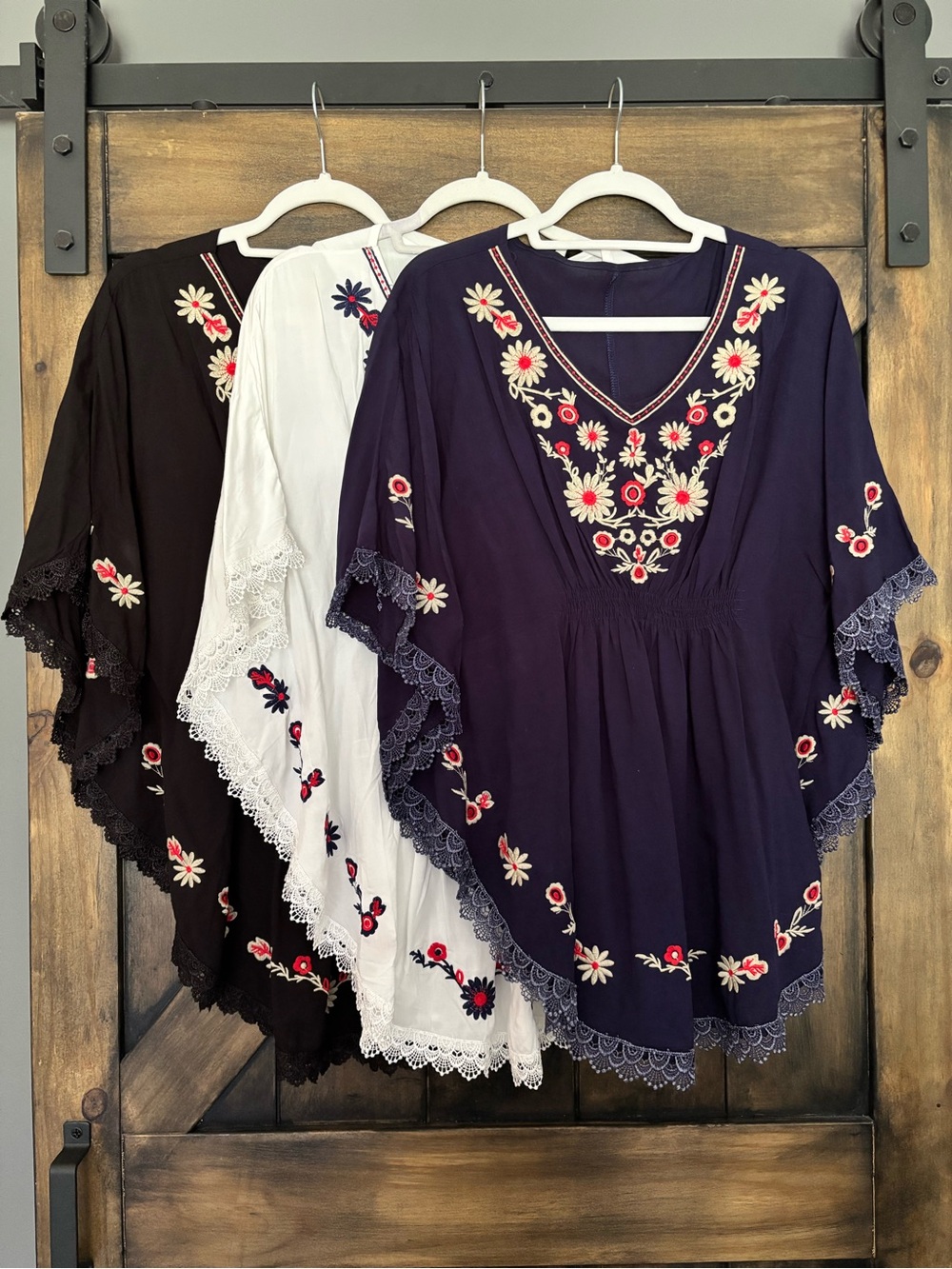 Embroidered V-Neck Boho Tunic Top (lot of 3)